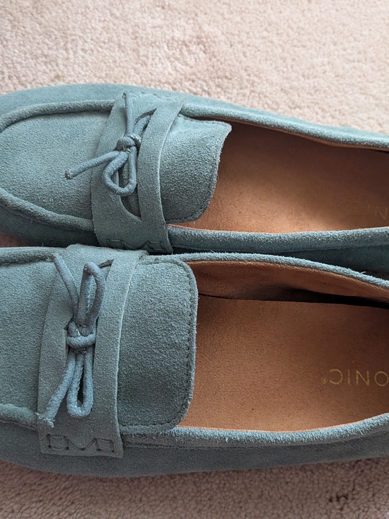 Vionic Shoes - Women's Vionic Suede Loafers in Teal - Classic Slip-On Style